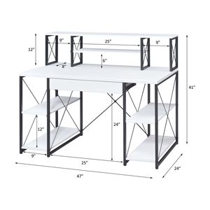 Escritorio multiusos con acabado blanco Amiel para uso en ordenador - Product Image 2
