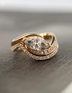 Bague de Mariage en Moissanite Taille Marquise, Argent Sterling 925, Sertissage à Griffes, 10x5mm, Luxe, Fiançailles, Mariage, Promesse, Soirée - Product Image 1