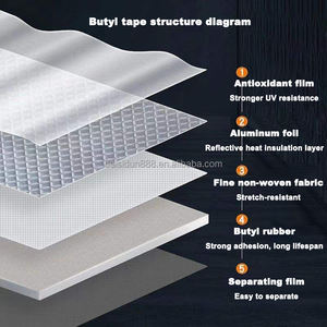 Ruban Imperméable en Butyle - Rouleau <span class=keywords><strong>de</strong></span> Toiture en Caoutchouc Butyle avec Feuille d'Aluminium pour RV, Bateau, Fenêtre, Étanchéité <span class=keywords><strong>de</strong></span> Toiture Plate, Résistant à l'Eau et aux UV - Product Image 5