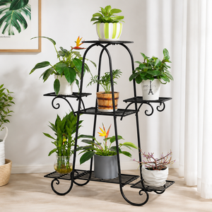 Soporte de Metal Negro de Varios Niveles para Plantas, Estante Decorativo de Hierro Forjado para Macetas de Interior, Exhibidor para Hogar y Jardín - Product Image 3
