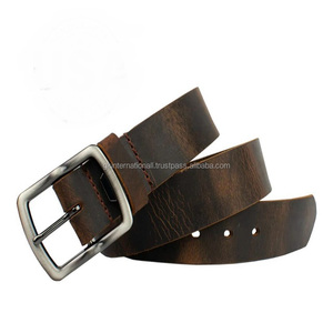 Deux tons peinture à la main 100% ceinture décontractée en cuir de vachette pleine fleur pour hommes élégant boucle en zinc antique tailles personnalisées disponibles - Product Image 5