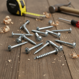 Heavy Duty Pan Head Wood Screws - Zinc & Nickel Plated Coarse Thread Self-Tapping <b>Fasteners</b> - Product Image 1