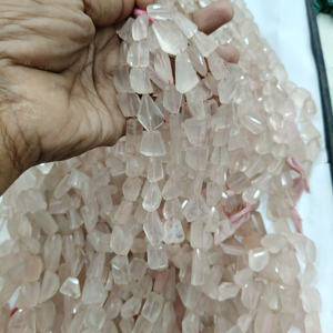 100% Natural rosa cuarzo rosa suave caída corte piedras preciosas hebra para joyería collar venta hecho a mano hacer joyería - Product Image 2