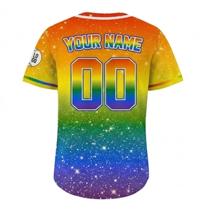 Maillot de baseball personnalisé sublimé pour homme, dégradé arc-en-ciel, nom d'équipe 73 Chase, séchage rapide, manches courtes, toutes saisons, uniforme adulte - Product Image 3