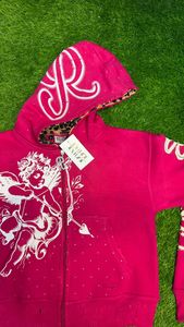 Most Demanding Cotton Distressed Embroidery Ripped Tracksuit Custom Zipper <b>Puller</b> Screen Print Logo Men Tracksuit - Product Image 6