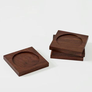 ชุดจานรองแก้วไม้ทรงสี่เหลี่ยมพร้อมฐานป้องกันรอยขีดข่วนเพื่อปกป้องและตกแต่งโต๊ะ - Product Image 1