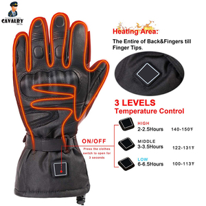 Winter Waterproof Leather Heated Ski Gloves Touch Screen Technology UV Protection Adjustable <b>Wrist</b> <b>Strap</b> for Snowboarding Skiing - Product Image 6