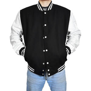 Chaquetas de béisbol universitarias de lana con logotipo personalizado de invierno, bordadas en chenilla, para hombre, con mangas de cuero, estilo universitario. - Product Image 2