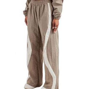 Ensemble de survêtement ample pour femme, couleur unie, décontracté, printemps, fermeture éclair, poches latérales, respirant, léger, polyester - Product Image 5