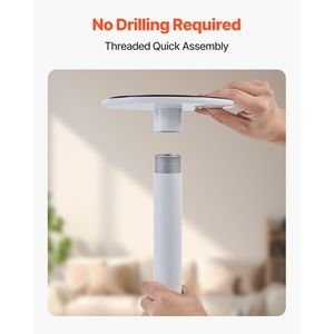 Barre d'appui de transfert au sol et au plafond avec poignée courbe antidérapante, capacité 300 lb, équipement de sécurité pour salle de bain, fixation par tension - Product Image 2