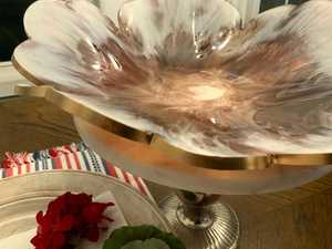 <b>Resin</b> fruit serving bowl <b>epoxy</b> handmade decorative bowl glossy finish modern home decor centerpiece stylish gift item - Product Image 3