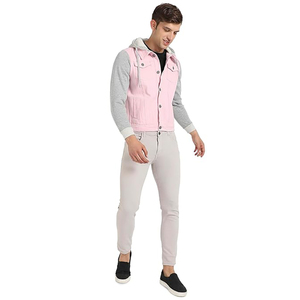 เสื้อฮู้ดแขนยาวสไตล์ยีนส์ ดีไซน์โดดเด่น ราคาประหยัด ผลิตจากผ้าฝ้าย 100% เหมาะสำหรับใส่กลางแจ้ง ตกแต่งด้วยกระดุม ดูเหมือนยีนส์ - Product Image 2