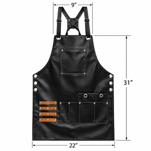 Tablier en cuir Flamia & Jabz avec plusieurs poches pour barbiers et toilettage d'animaux, style de vêtements de travail classique - Product Image 5