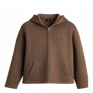 Sweat-shirt à capuche pour homme, marron, logo 3D brodé, coupe classique, vêtement décontracté pour l'automne - Product Image 1