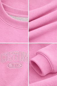 Women Casual Pink <b>Sweatshirt</b> Custom Logo Oversized Crew Neck Pullover Comfortable Fleece Wear Fashion Wear Outerwear <b>Sweatshirt</b> - Product Image 6