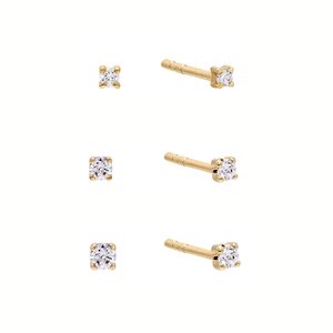Boucles d'oreilles clous en or massif 14 carats avec diamant solitaire 2mm 2.5mm 3mm, vente en gros directe d'usine, faible MOQ, bijoux de piercing personnalisés - Product Image 1