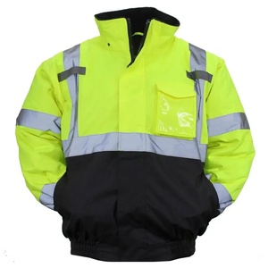 Custom <b>Hi</b> Vis Winter Class 3 High Visibility Jacket Orange Lined Fleece Work Reflective Safety Reflective Jacket - Product Image 2