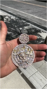 CONCEPTION Colgante Redondo Chapado en Oro y Rodio con Letra, Collar Personalizado para Fiesta Hip Hop, Joyería con Logotipo y Nombre Personalizados - Product Image 5