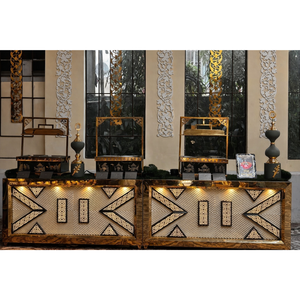 Moderno mostrador de buffet de acero inoxidable para catering de bodas y exhibición de frutas - Product Image 1