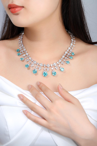 Collier pour femme en argent sterling 925 plaqué or, diamant de laboratoire certifié IGI, bijoux en ambre, luxe classique, cadeau de fête - Product Image 2