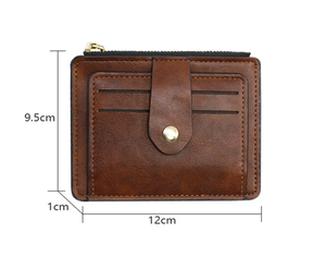 Custom Genuine Leather Card <b>Holders</b> High Quality Men Card <b>Holder</b> <b>Wallet</b> Pocket Mini Smart Slim Crazy Horse Leather Zipper 2026 - Product Image 4