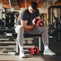 Juego de Mancuernas Ajustables Convertibles de 44 lb, Modelo D0100XUZS8Y, para Uso en Gimnasio en Casa, Pesas Libres para Levantamiento de Pesas para Hombres y Mujeres