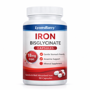 Cápsulas de Bisglicinato de Hierro, Suaves para el Estómago, Apoyo para la Anemia, Suplemento Mineral, OEM, GMP, Exportación - Product Image 3