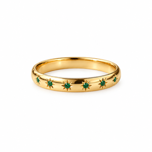 Anillo de circonita sintética para mujer, delicado, chapado en oro, banda apilable, regalo personalizado perfecto, venta al por mayor de gemas. - Product Image 1