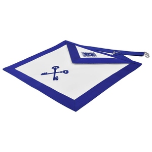 Delantal de Oficial de la Logia Azul, con Bordes Azul Rey, Regalia Masónica, para Ceremonias, Prenda Masónica Premium - Product Image 2