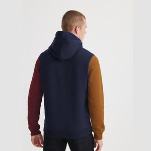 Sweat-shirt à capuche décontracté pour homme, printemps, automne, hiver, en polaire, avec cordon de serrage, poche kangourou contrastante, doublure polyester/coton - Product Image 3