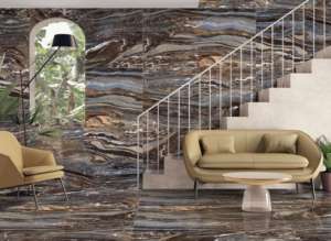 กระเบื้องพอร์ซเลนเคลือบเงาคุณภาพสูง ขนาด 800x1600 1200x1800 750x1500 มม. ออกแบบมาเพื่อเพิ่มความโดดเด่นให้กับการตกแต่งภายในสไตล์ร่วมสมัยด้วยความเงางามระดับพรีเมียม - Product Image 2