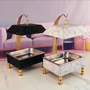 Elegant Rectangular Chafing Dish Stainless Steel <b>Buffet</b> <b>Server</b> with Lid At Best Price - Product Image 1