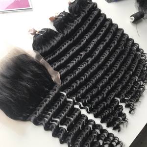 Deep Curly Super Double Drawn SDD Extensiones de cabello de color negro natural de extremos completos, calidad de lujo - Product Image 4