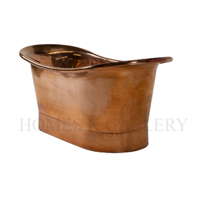 Baignoire ovale autoportante en cuivre de qualité supérieure, style traditionnel, pour salle de bain, forme ovale décorative. - Product Image 2