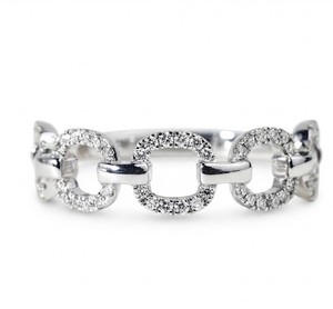 Anillo de cadena de eslabones eternos de oro macizo de 10K, 14K, 18K con diamante de laboratorio redondo de 0.23CT, color DEF, claridad VVS-VVS, certificado IGI, tipo media eternidad - Product Image 1