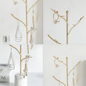 ขาตั้งเครื่องประดับดีไซน์สีทอง พร้อมฐานโลหะผสม สำหรับโชว์เครื่องประดับ ดีไซน์โดดเด่น สวยงาม - Product Image 4