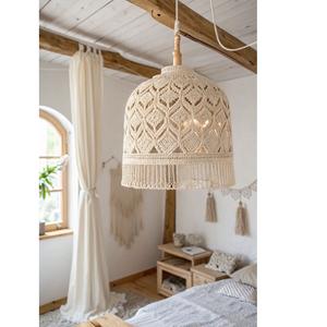 Lustre suspendu élégant en corde de chanvre avec abat-jour en jute naturel tissé à la main, fournisseur de luminaires suspendus en provenance du Bangladesh - Product Image 1
