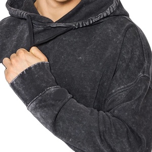 Sudadera con Capucha de Algodón de Alta Calidad para Hombre, Lavado Ácido, Bordado Personalizado, Impresión, Corte Cuadrado, Estilo Desgastado, Diferentes Diseños, Venta al Por Mayor - Product Image 5