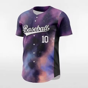 Camiseta de Béisbol Sublimada Personalizada con Estampado de Galaxia, 10% Absorción de Humedad, Corte Regular, Unisex, Manga Corta, Poliéster, para Todas las Temporadas - Product Image 3