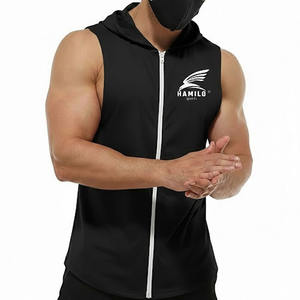 Camiseta sin Mangas de Alta Calidad OEM, Chaleco Deportivo Ajustado para Gimnasio, Camiseta con Capucha para Fisicoculturismo, Prenda Básica de Algodón Mezclado - Product Image 1