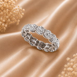 Ethnic Round Cut Lab Grown Diamond Ring 925 Silver 9kt, 14kt, 18kt Gold Diamond Rings for Women's Engagement Ring - Product Image 1