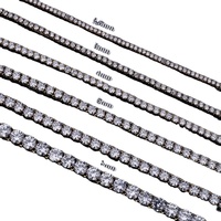 Chaîne Tennis de Luxe en Argent Sterling 925 Plaqué Or 6mm 18 Pouces avec Diamants Moissanite VVS, Style Hip Hop, Prix Abordable, Prêt à Expédier, CustomDiamJewel