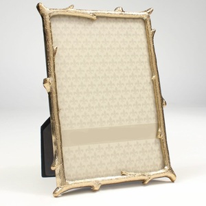 Heritage Style Cast Aluminum Gold Vine <b>Frame</b> Handcrafted Intertwined Twig <b>Border</b> Photo Display - Product Image 2