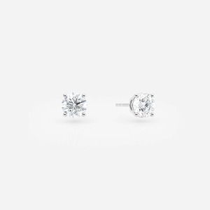 14K Gold Lab Grown Diamond <b>Stud</b> Earrings_ F+ VS-VVS Solitaire - Product Image 1