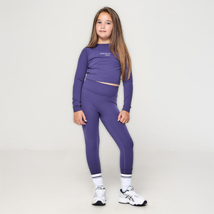 <b>Girls</b> Yoga Wear Set Light Green <b>Crop</b> Top <b>Leggings</b> High Elastic Spandex Polyester Sportswear Youth Activewear Athletic Clothing - Product Image 2