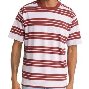 Camiseta de Algodón Peinado Premium a Rayas, Estilo Casual, Resistente, para Hombre, Venta Directa de Fábrica - Product Image 2