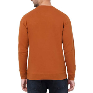 Sudadera de Cuello Redondo Color Naranja para Hombre con Diseño de Águila Bordado, Corte Regular, Informal, de Punto, de Algodón, para Otoño - Product Image 1