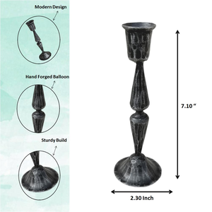 Hand Forged Handmade Durable Portable Iron <b>Candlestick</b> Holder Tapered Candles-Bharat <b>Brass</b> Copper Industries-Anniversary Wedding - Product Image 4