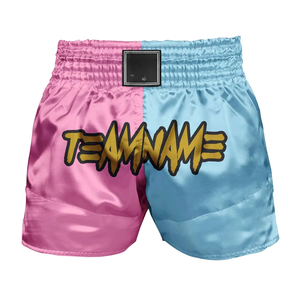 Muay Thai lightweight satin fabric custom design breathable training <b>shorts</b> elastic waistband gym fitness wear for <b>men</b> women - Product Image 5