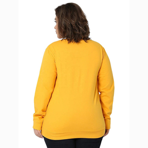 Sweat-shirt col rond en molleton bouclette OEM 2026 de haute qualité 100 % coton léger décontracté uni avec épaules tombantes et motif 3D sur le devant pour femme - Product Image 3